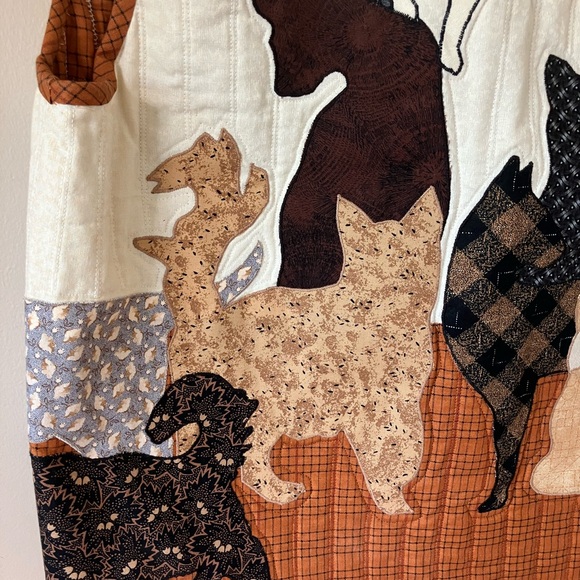 Quilted Cat Vest Women Large Shirley Stephenson Designs Feline Grandma Cottage - Picture 7 of 8